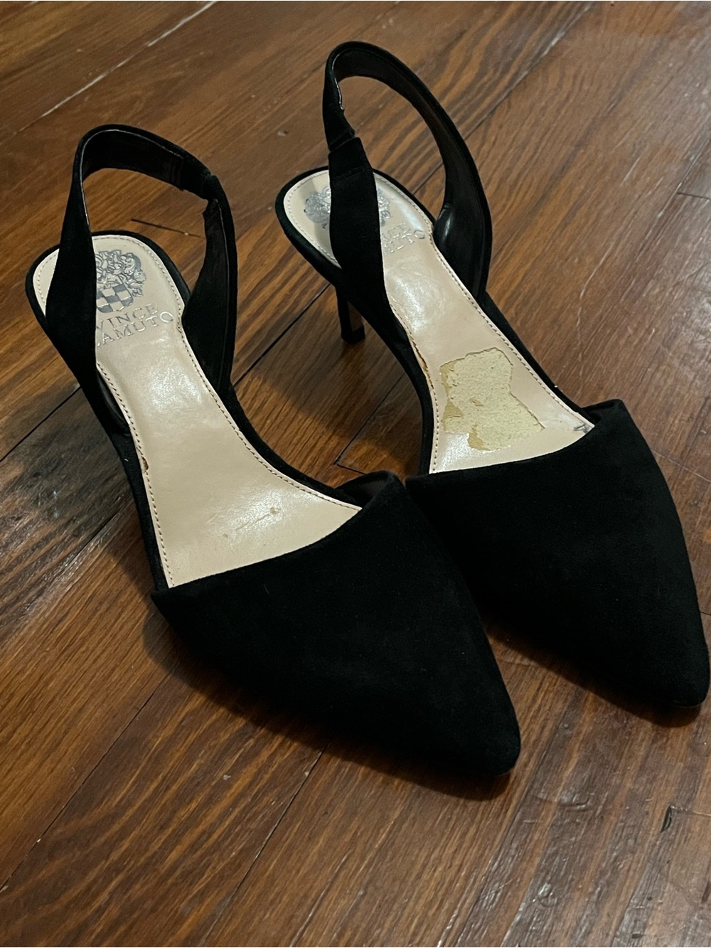 Vince Camuto Black Pointed Slingback Heels